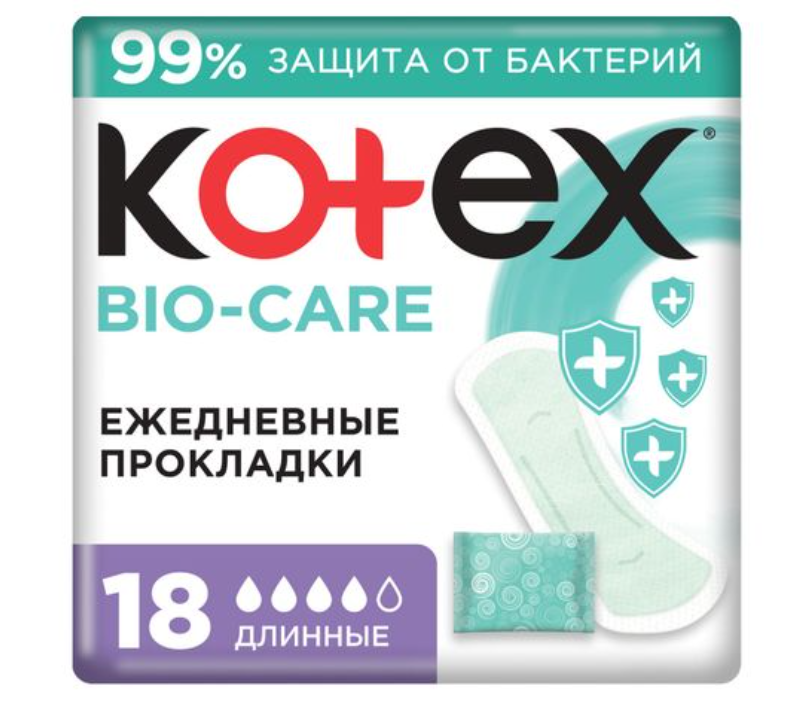 фото упаковки Kotex Antibacterial Bio Care Прокладки ежедневные