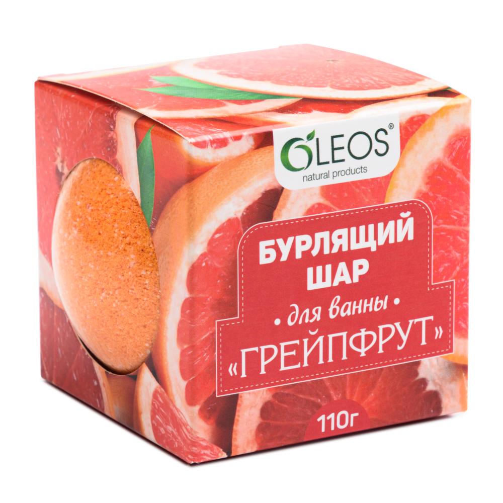 Oleos Бурлящий шар для ванны, Грейпфрут, 110 г, 1 шт.