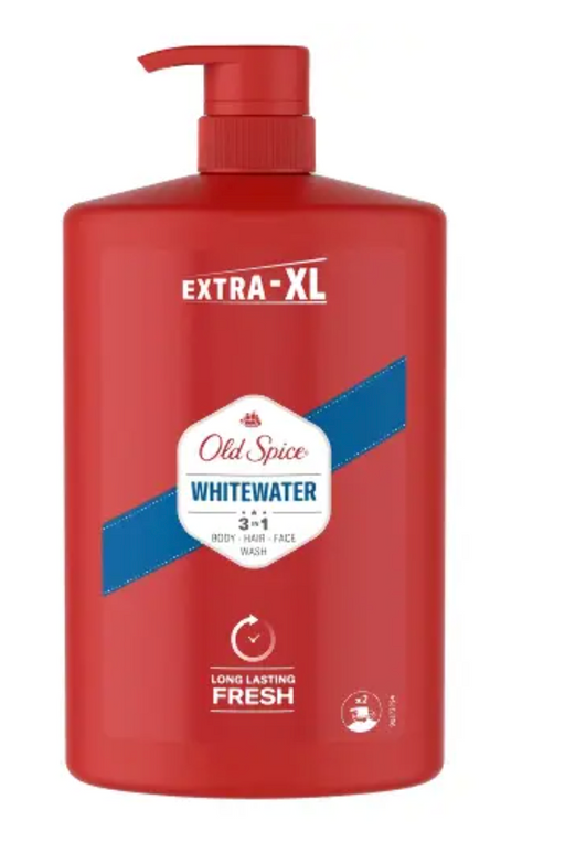 Old Spice Гель для душа-шампунь whitewater, шампунь-гель 2в1, 1000 мл, 1 шт.