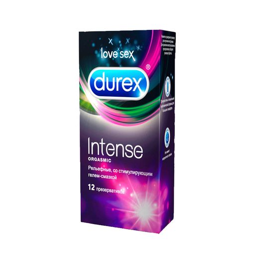 Презервативы Durex Intense orgasmic, презерватив, рельефные, 12 шт.