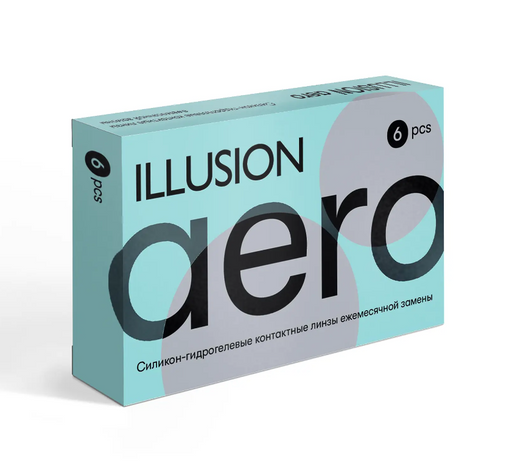 Illusion Aero Линзы контактные ежемесячной замены, -6.00, 8.6, 6 шт.