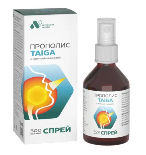 Алтайский нектар прополис-спрей taiga, спрей для полости рта, 50 мл, 1 шт.