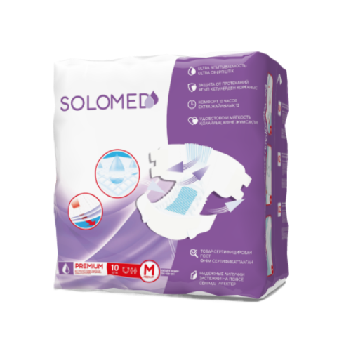 Solomed Premium подгузники для взрослых, M, 10 шт.