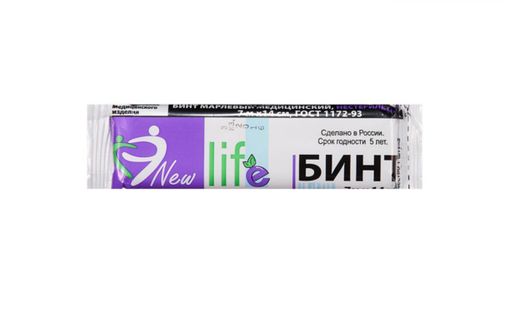 Нью Лайф Бинт марлевый медицинский, 7х14, нестерильная (ые, ый), 1 шт.