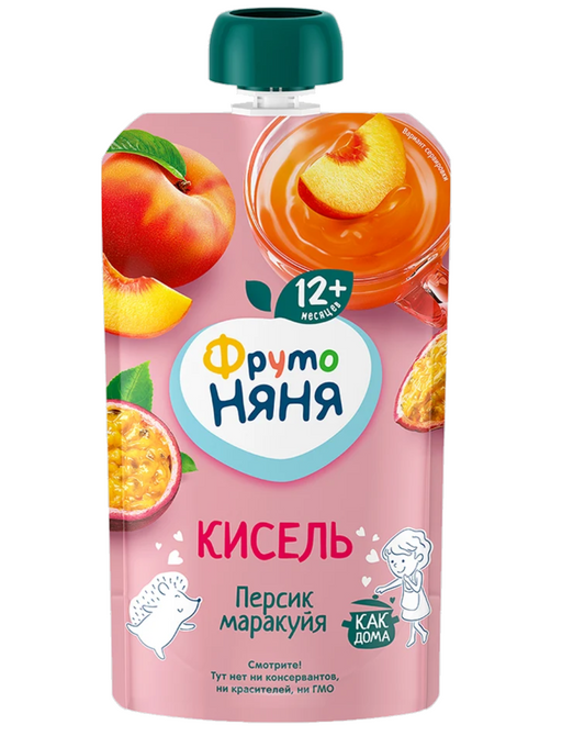 ФрутоНяня Кисель, для детей с 12 месяцев, кисель, персик маракуйя, 130 мл, 1 шт.