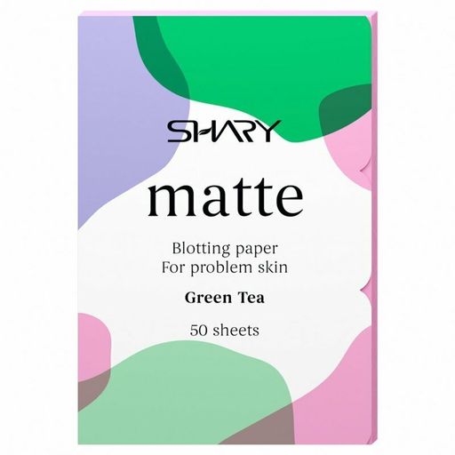 Shary Салфетки матирующие Зеленый чай, для проблемной кожи, 50 шт.
